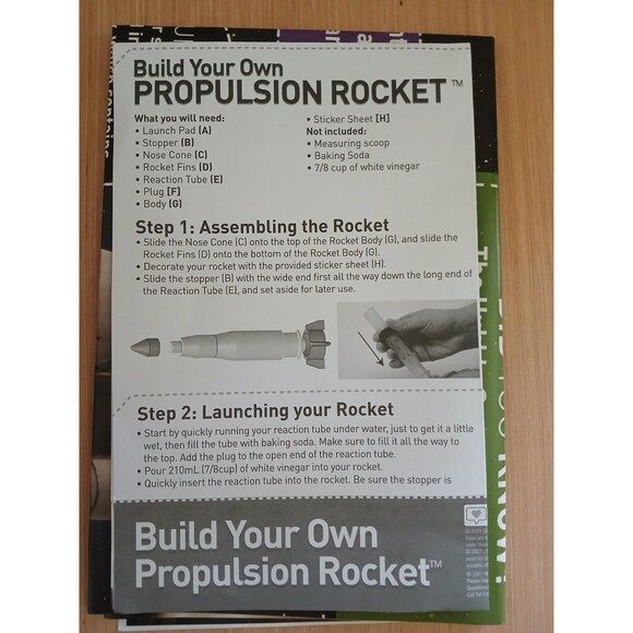 Discovery Propulsion Rocket 7 Piece Set Toy Powered by Baking Soda With Poster - Picture 11 of 11